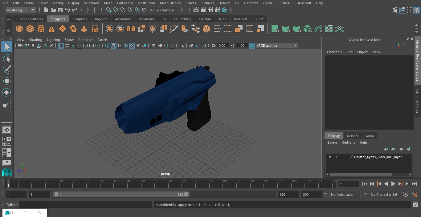 Holster Beretta 92 Kydex Blue 3D model