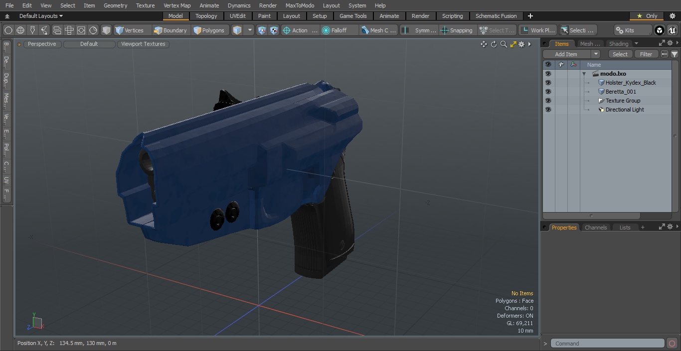 Holster Beretta 92 Kydex Blue 3D model