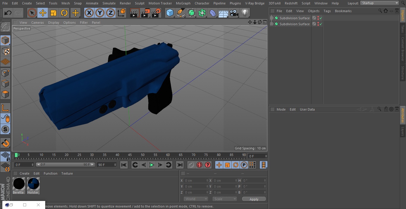 Holster Beretta 92 Kydex Blue 3D model