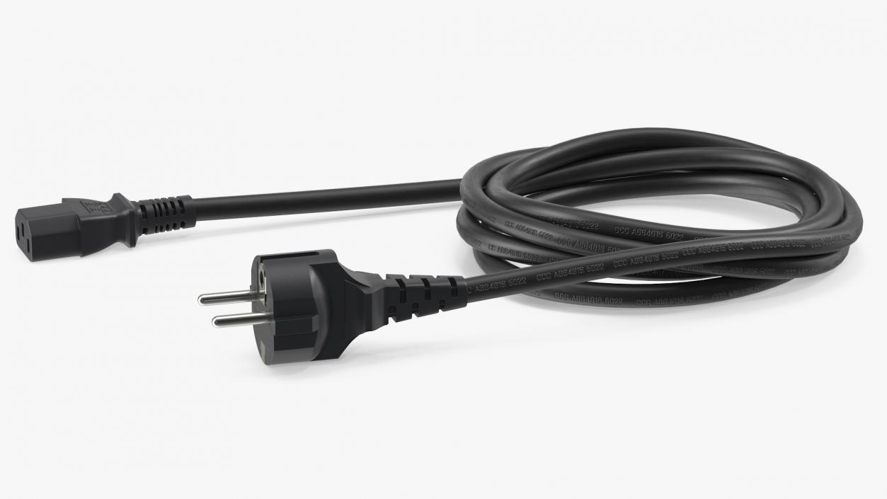 PC Power Cord European 3D