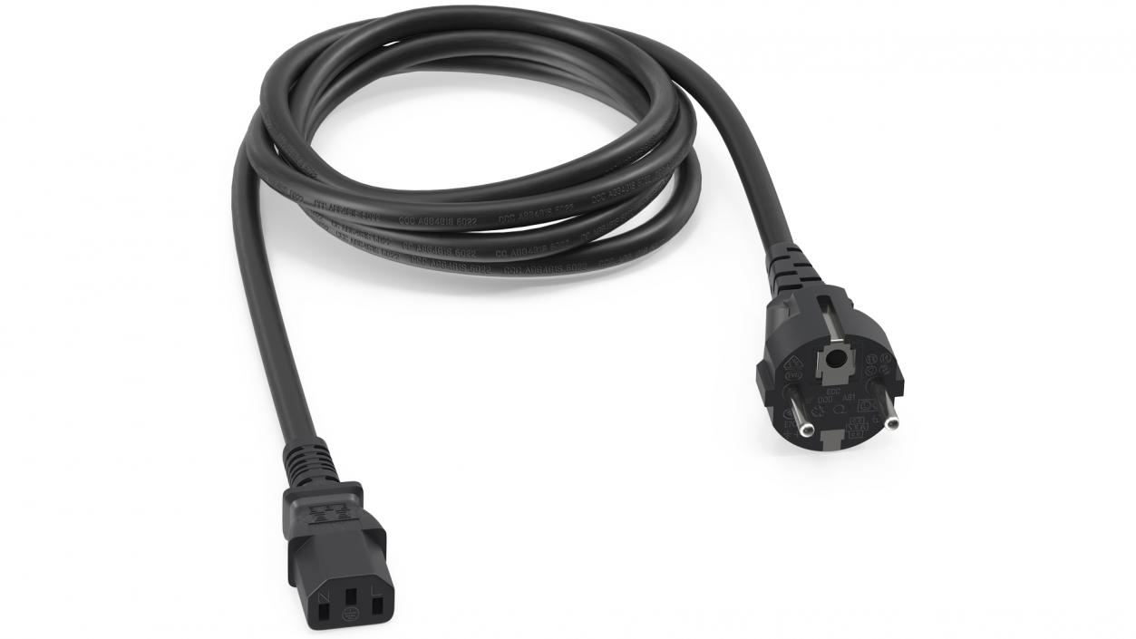 PC Power Cord European 3D