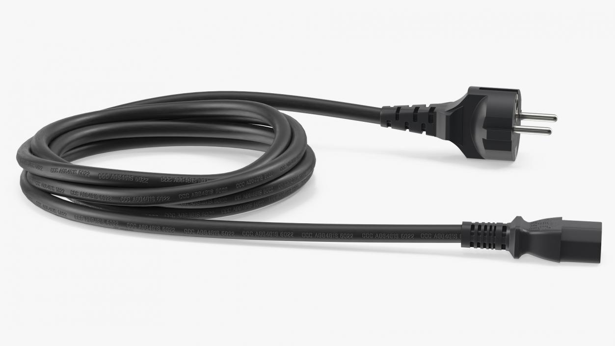 PC Power Cord European 3D