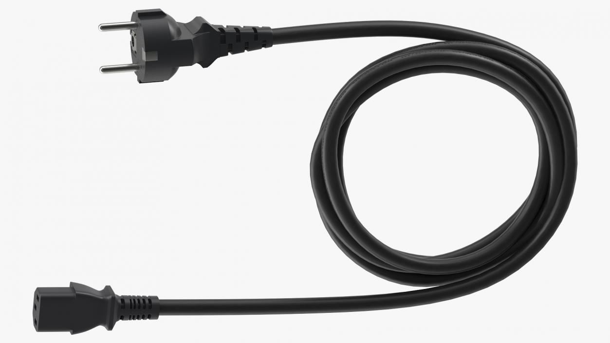 PC Power Cord European 3D