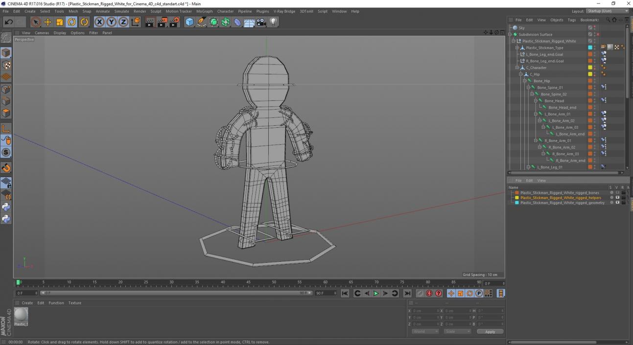 3D Plastic Stickman Rigged White for Cinema 4D model