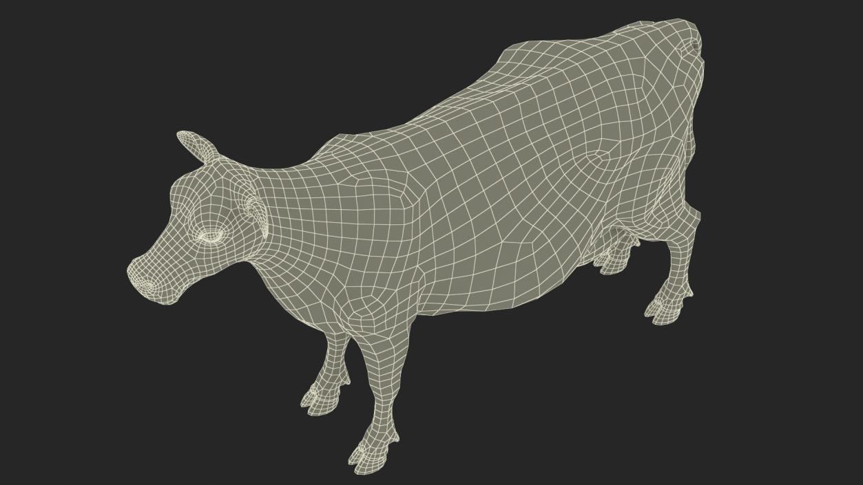 3D Jersey Dairy Cow Rigged model