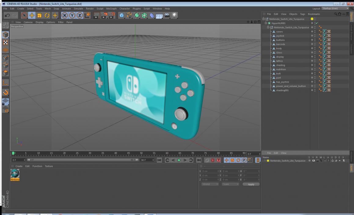 3D model Nintendo Switch Lite Turquoise