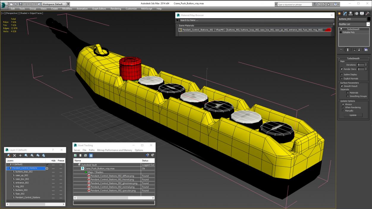 Crane Push Button 3D