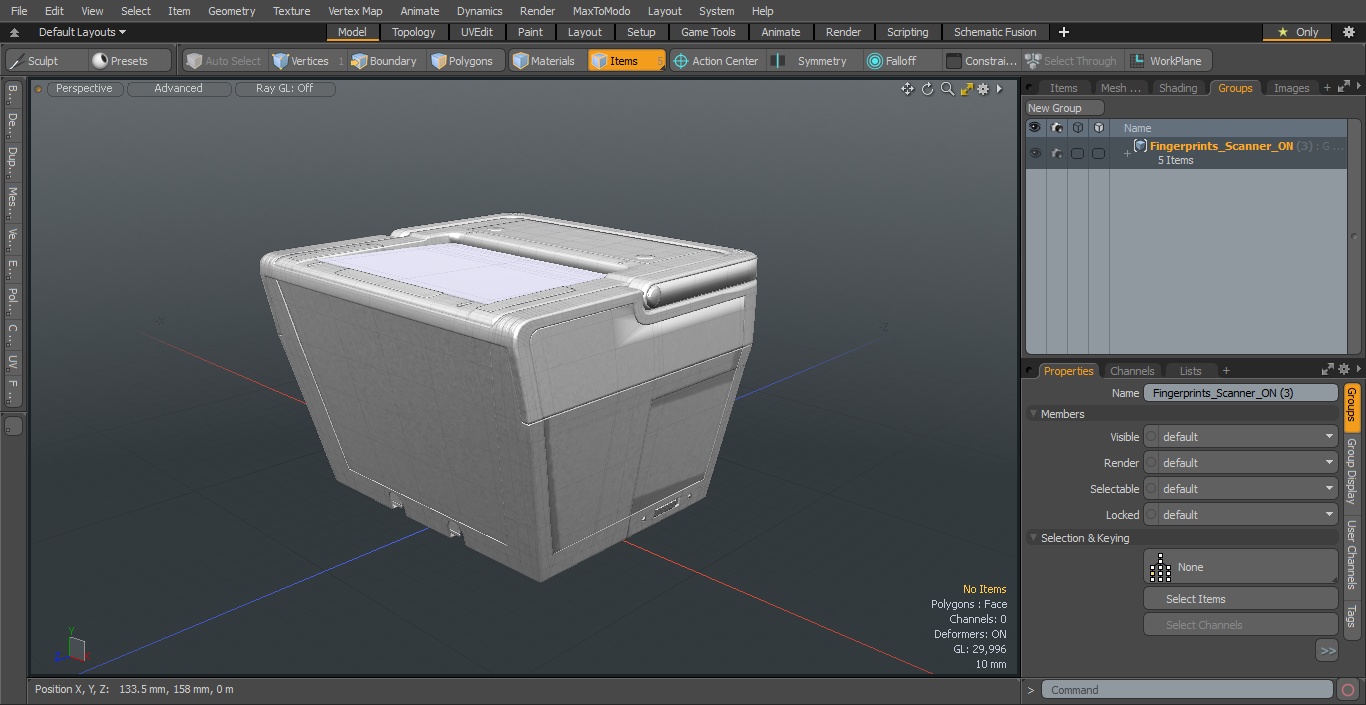 3D Fingerprints Scanner ON model