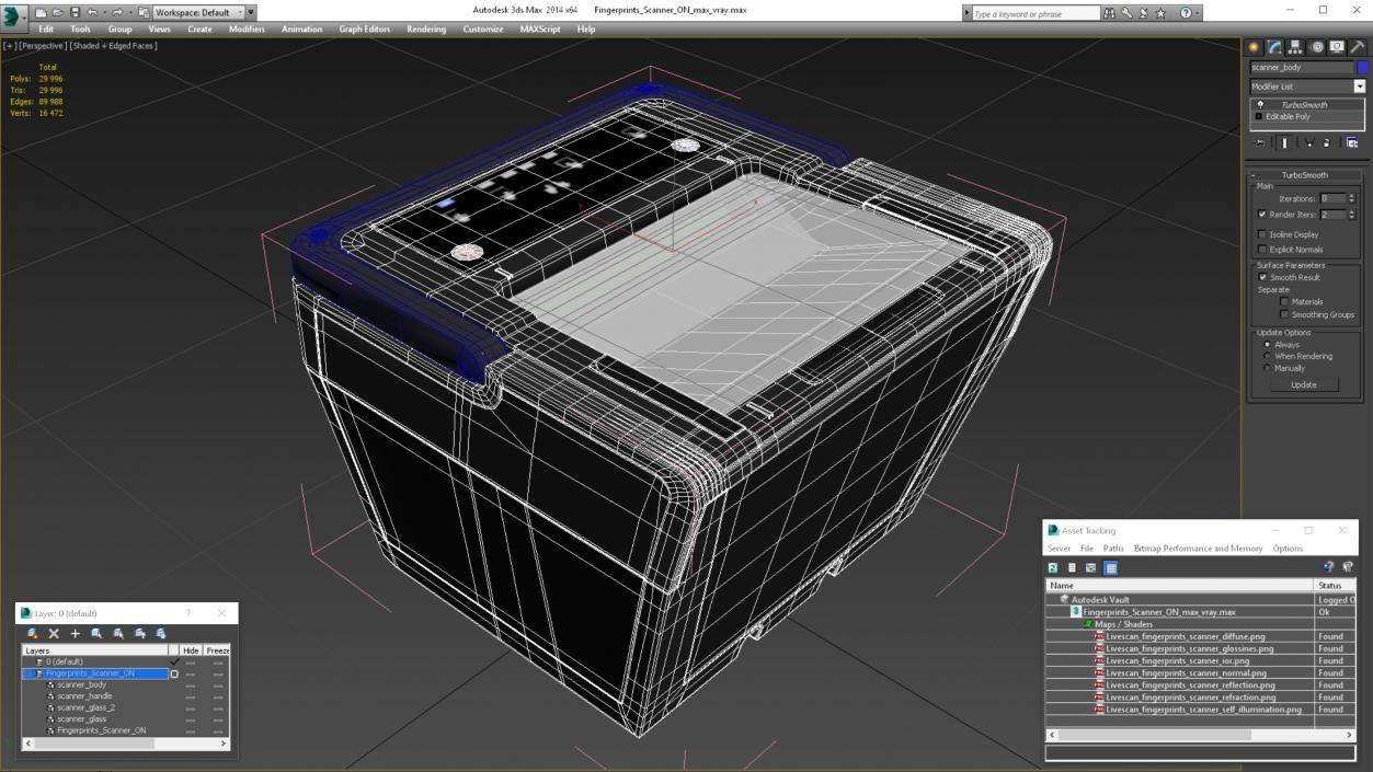 3D Fingerprints Scanner ON model