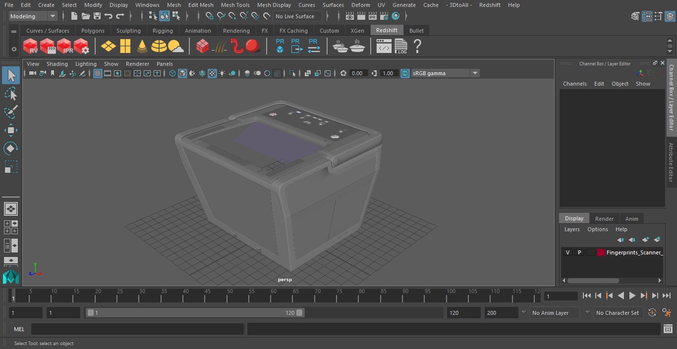 3D Fingerprints Scanner ON model