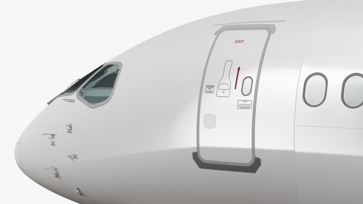 3D Airbus A220 100 Simple Interior