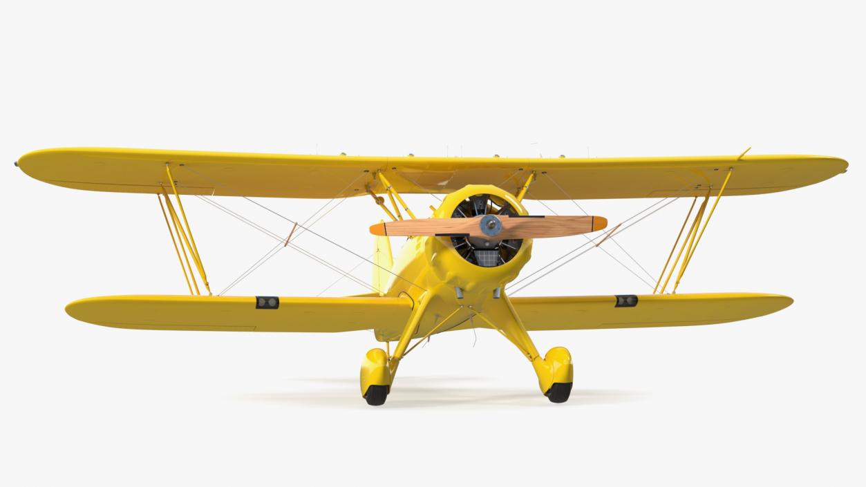 3D model Coastal Biplane YMF-5 Yellow Simple Interrior