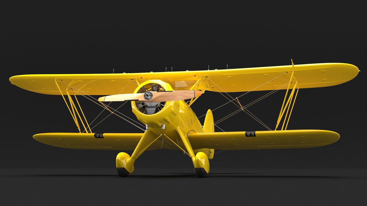 3D model Coastal Biplane YMF-5 Yellow Simple Interrior