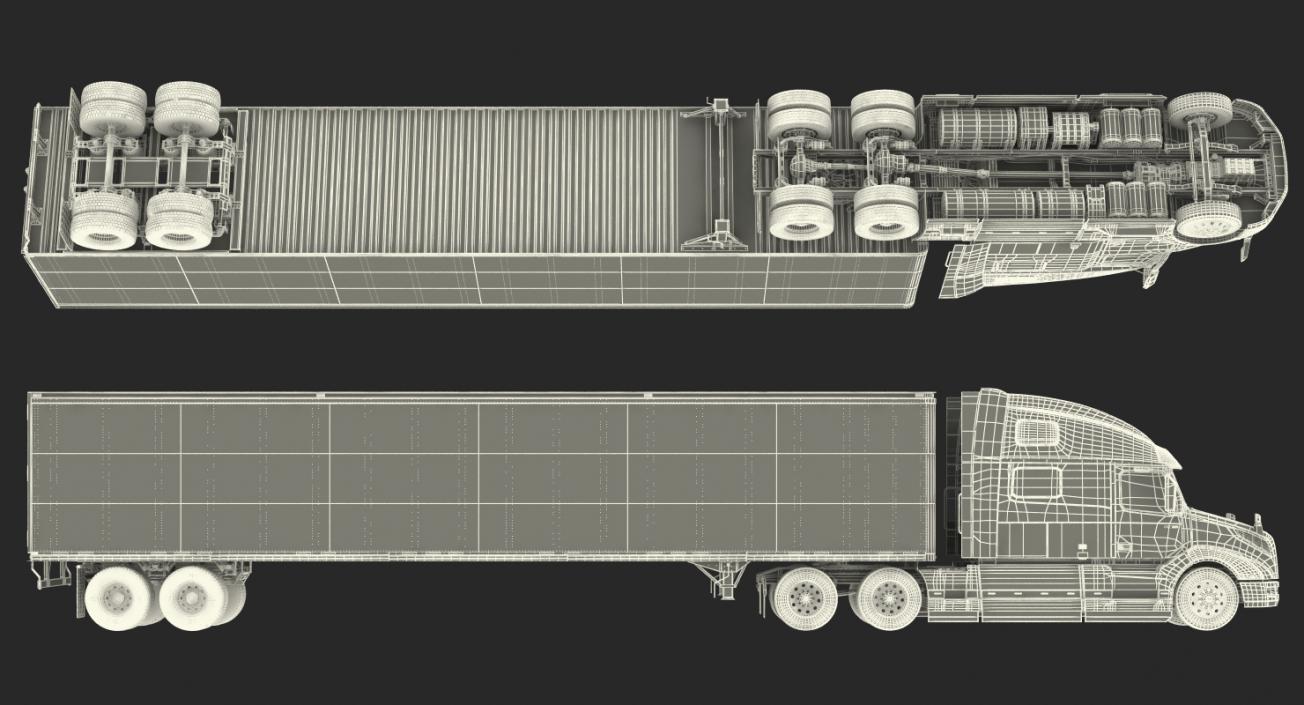 Volvo VNL 860 Truck 2018 with Trailer 3D