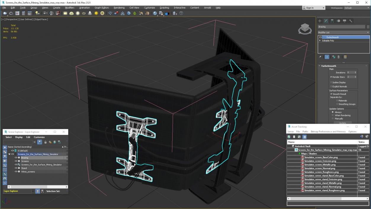 3D model Screens for the Surface Mining Simulator