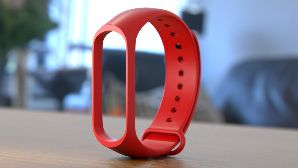 Silicone Strap for Fitness Tracker 3D model