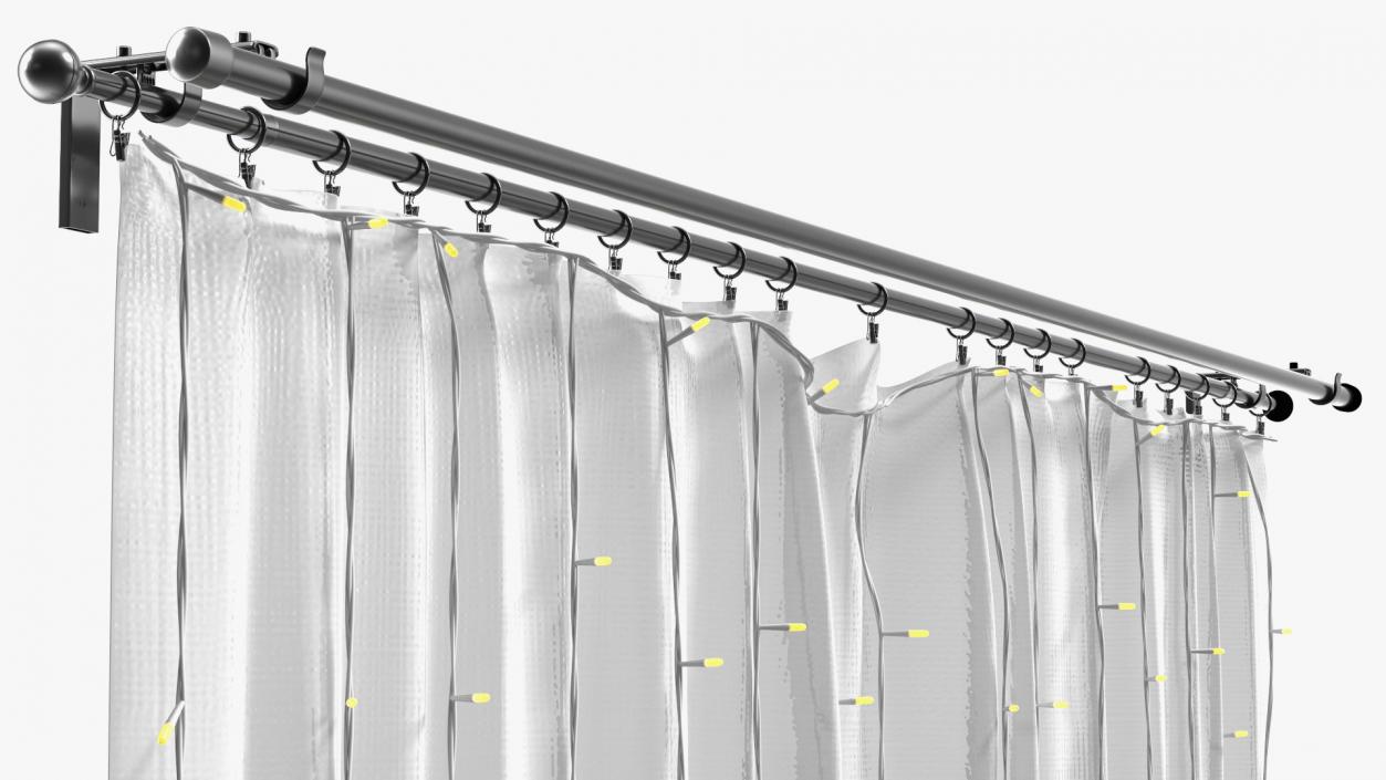 3D LED Curtain Garland Yellow