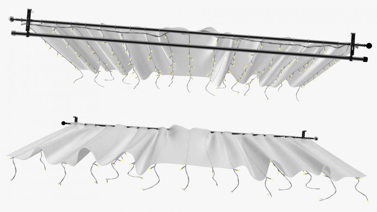 3D LED Curtain Garland Yellow