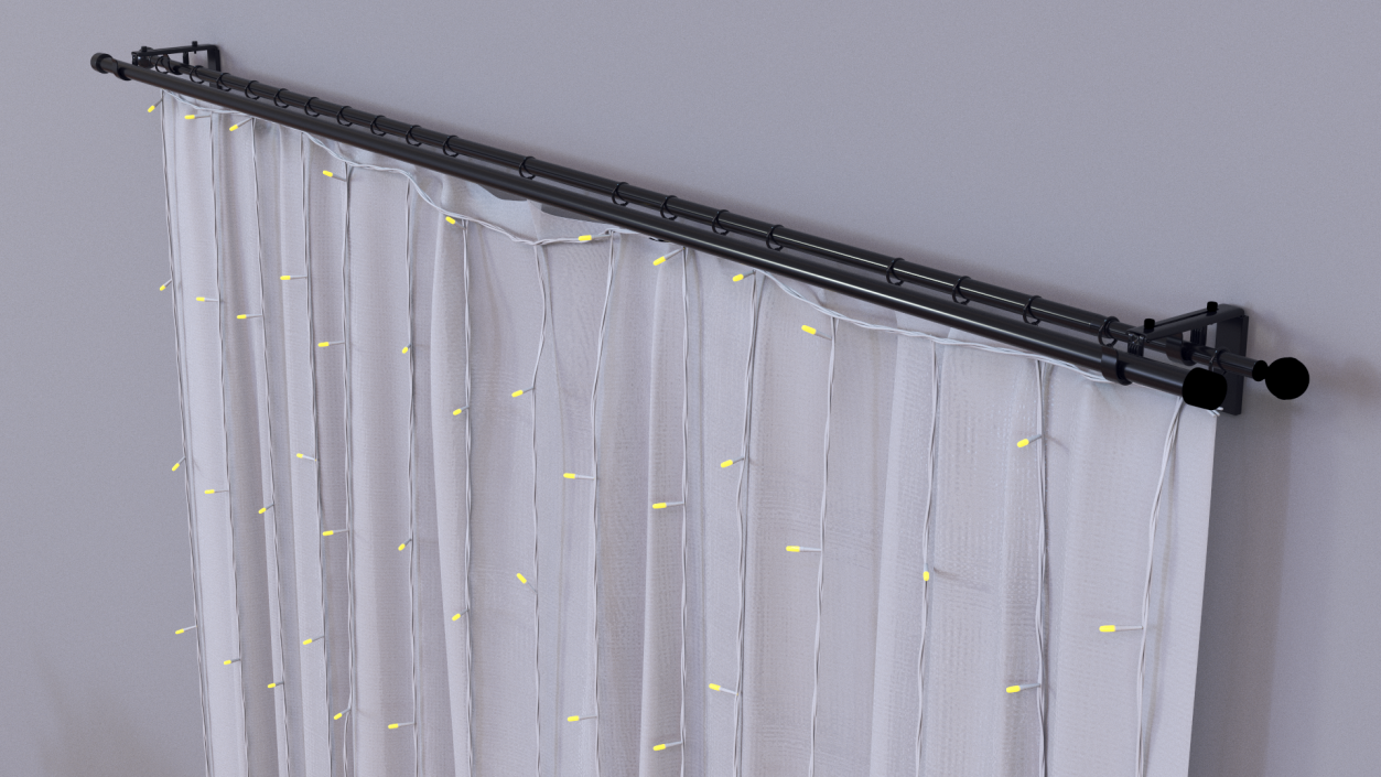 3D LED Curtain Garland Yellow