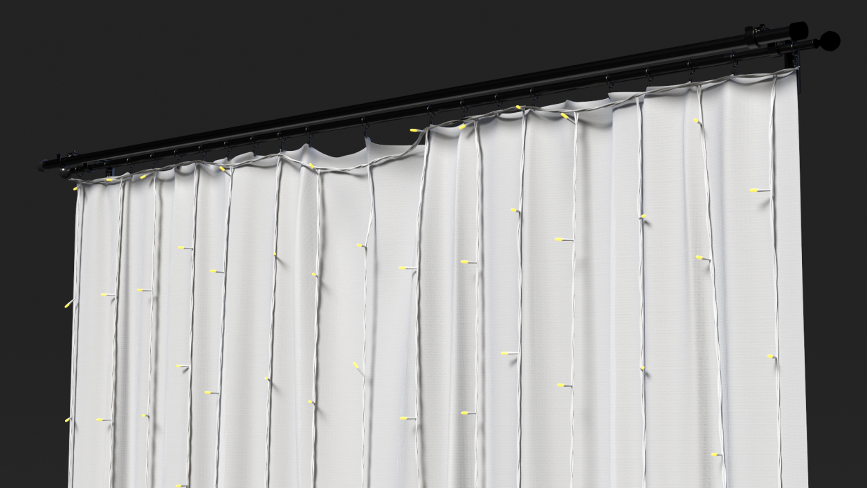 3D LED Curtain Garland Yellow