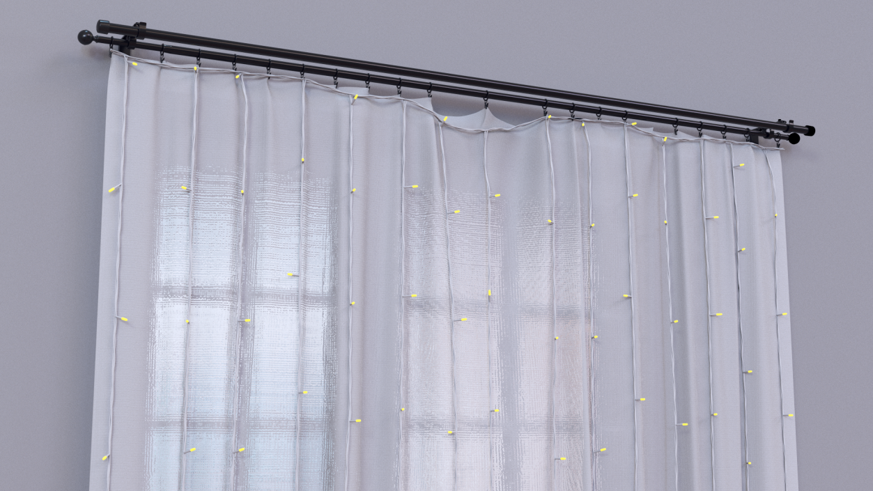 3D LED Curtain Garland Yellow