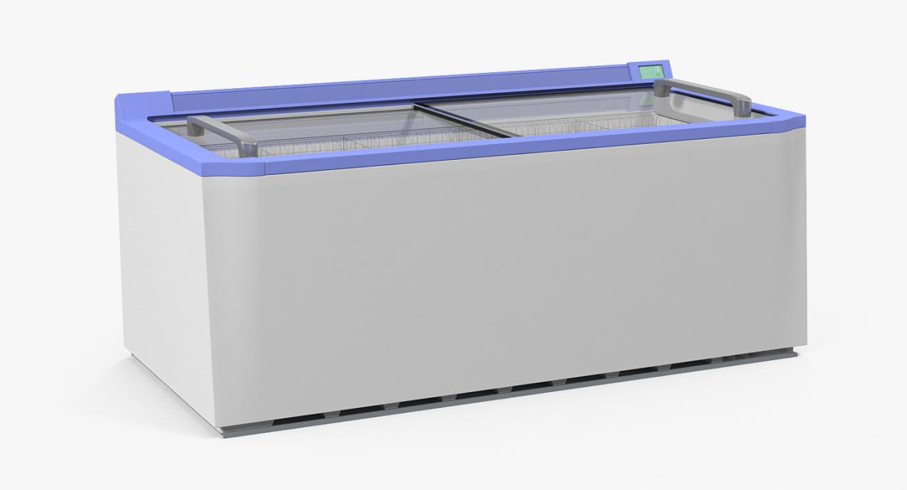 3D Glass Top Display Chest Freezer