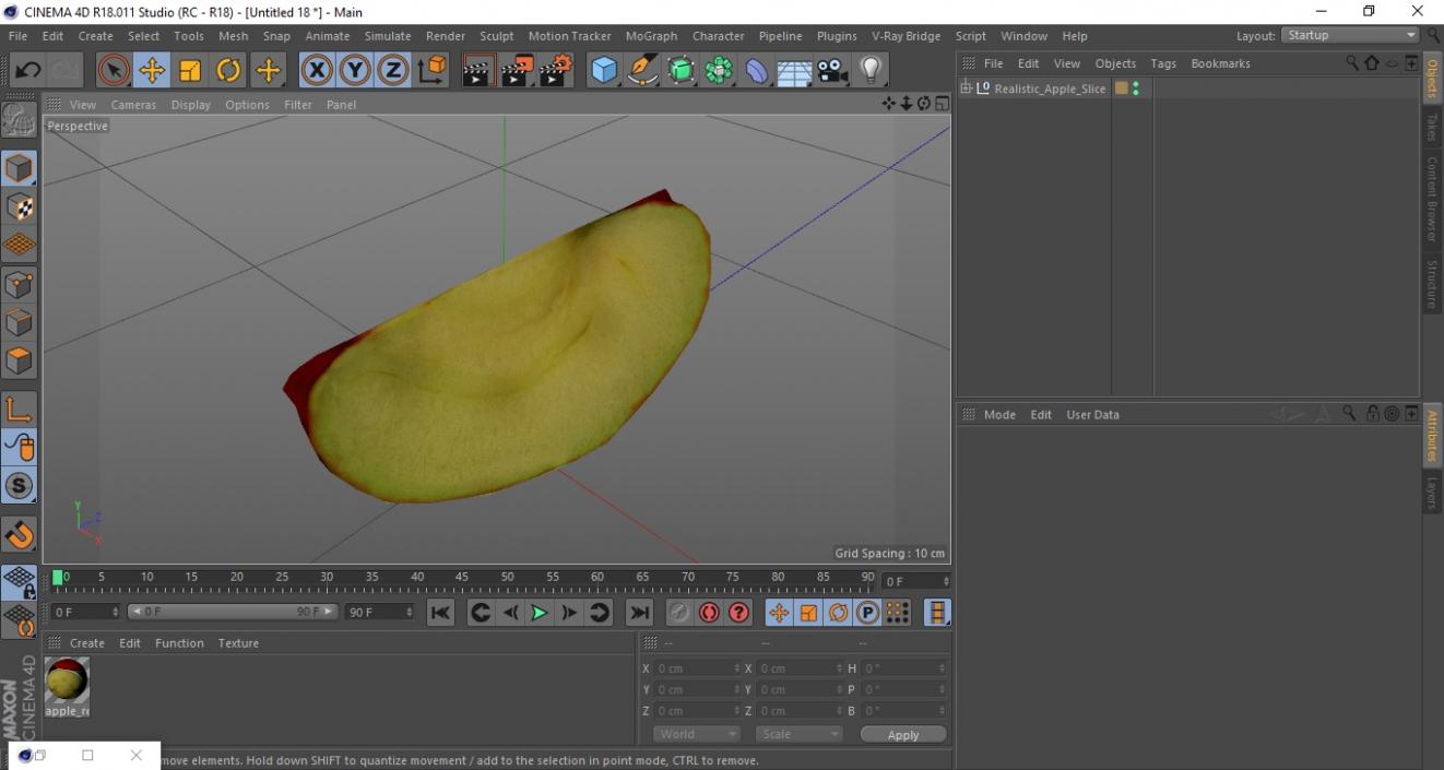 3D Realistic Apple Slice