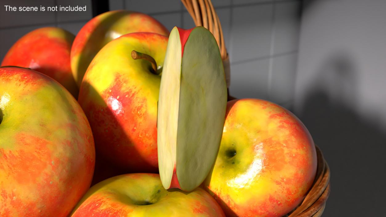 3D Realistic Apple Slice