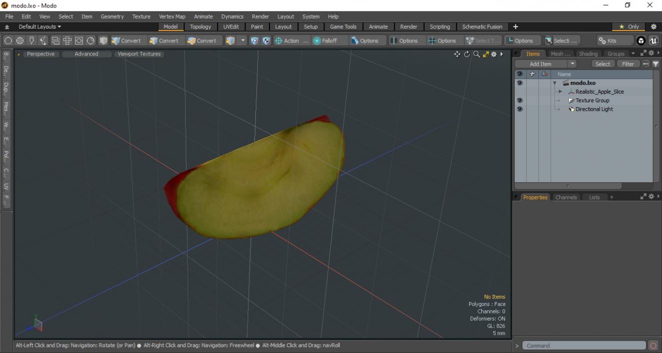 3D Realistic Apple Slice