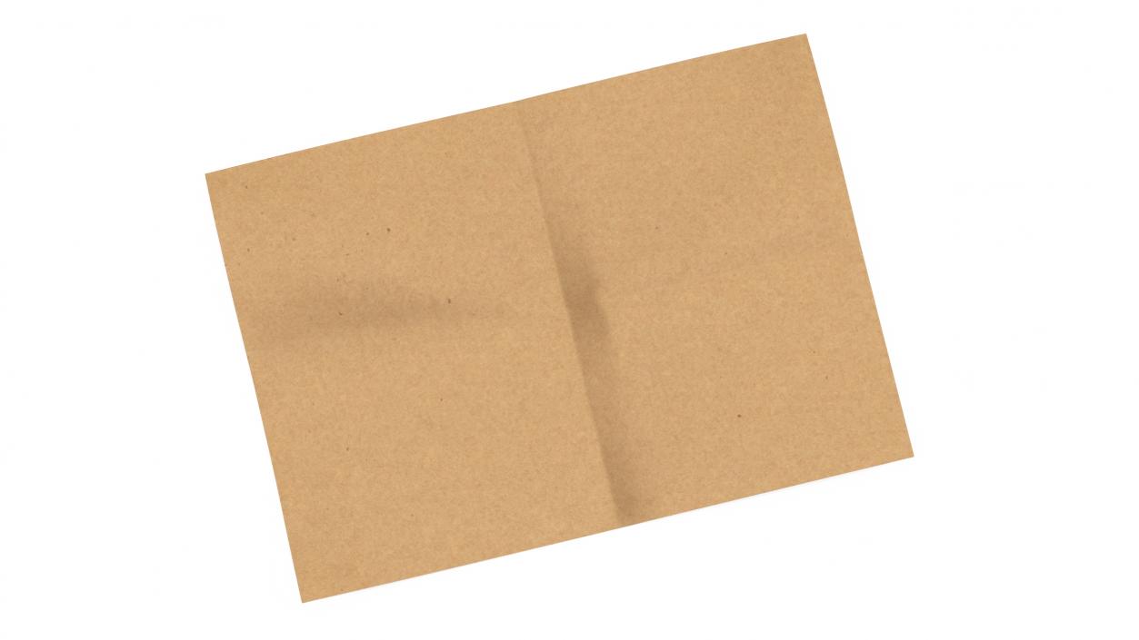 Kraft Paper Sheet Folded in Four 2 3D model