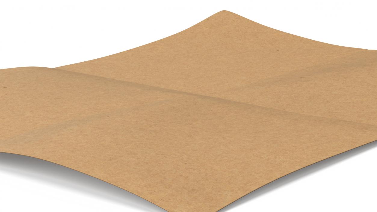 Kraft Paper Sheet Folded in Four 2 3D model