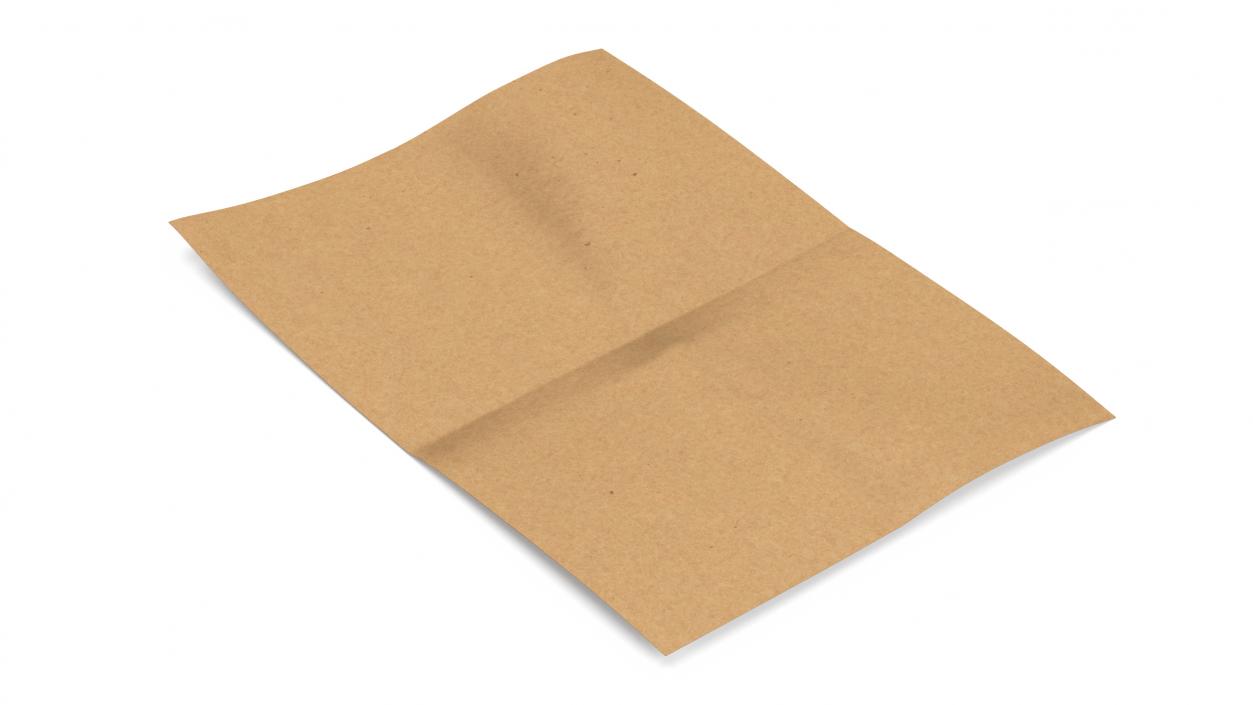 Kraft Paper Sheet Folded in Four 2 3D model