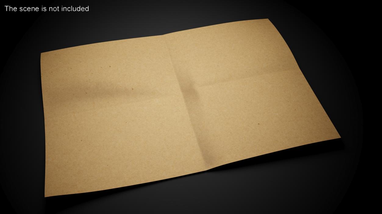 Kraft Paper Sheet Folded in Four 2 3D model