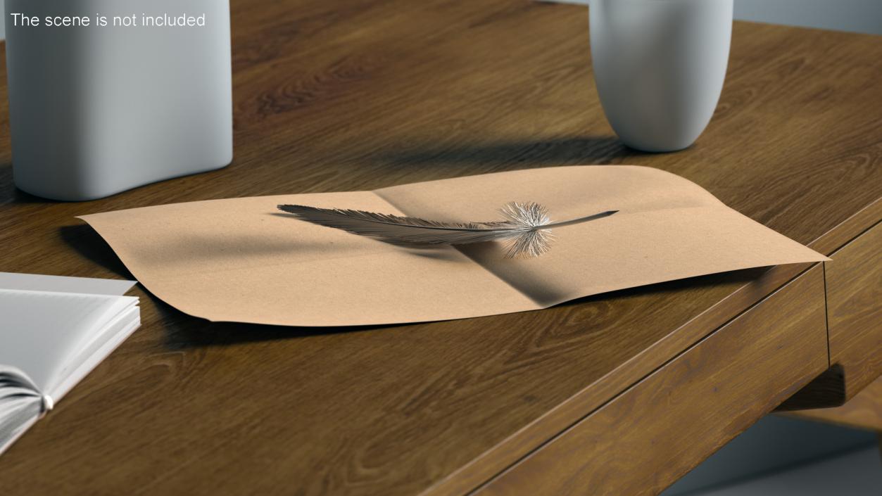 Kraft Paper Sheet Folded in Four 2 3D model