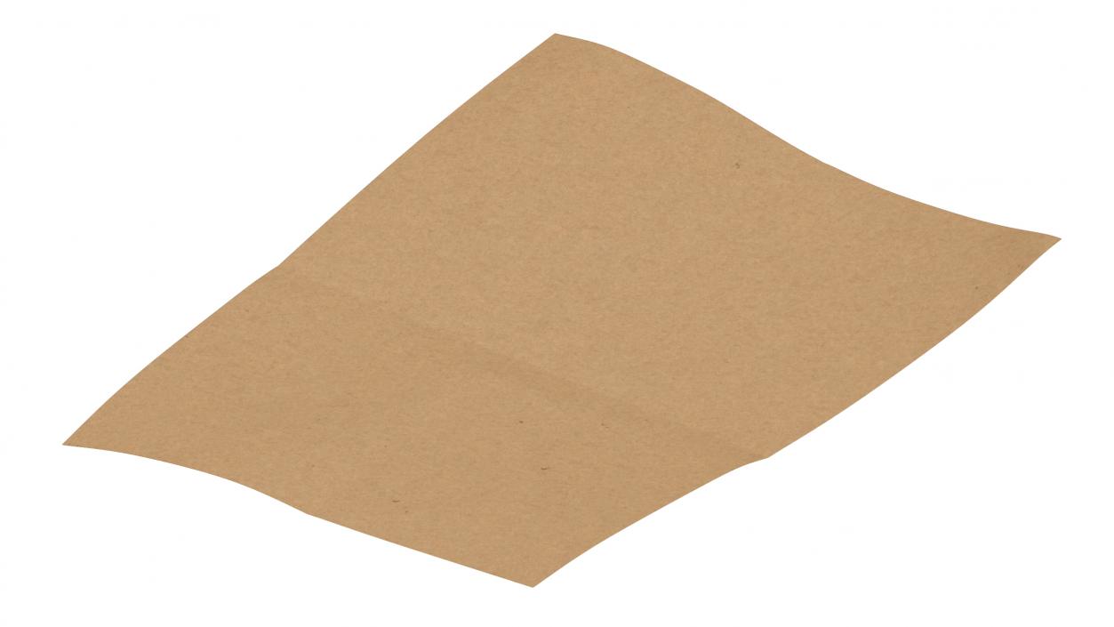 Kraft Paper Sheet Folded in Four 2 3D model