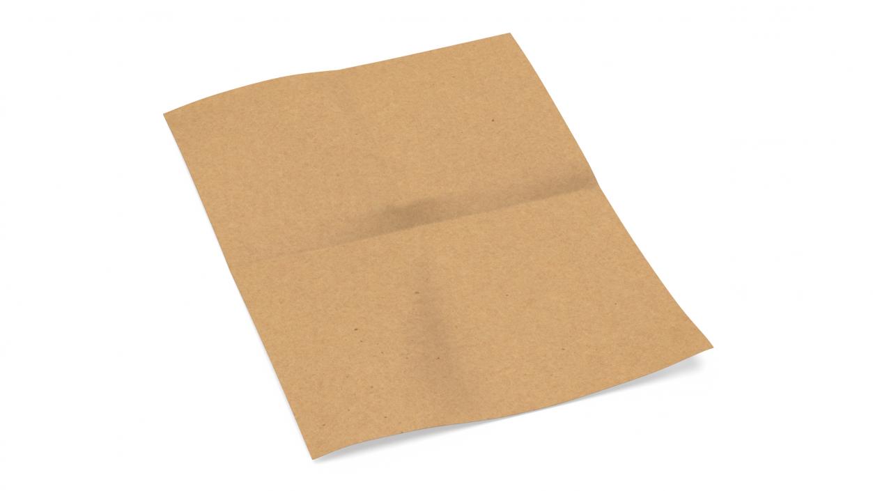 Kraft Paper Sheet Folded in Four 2 3D model