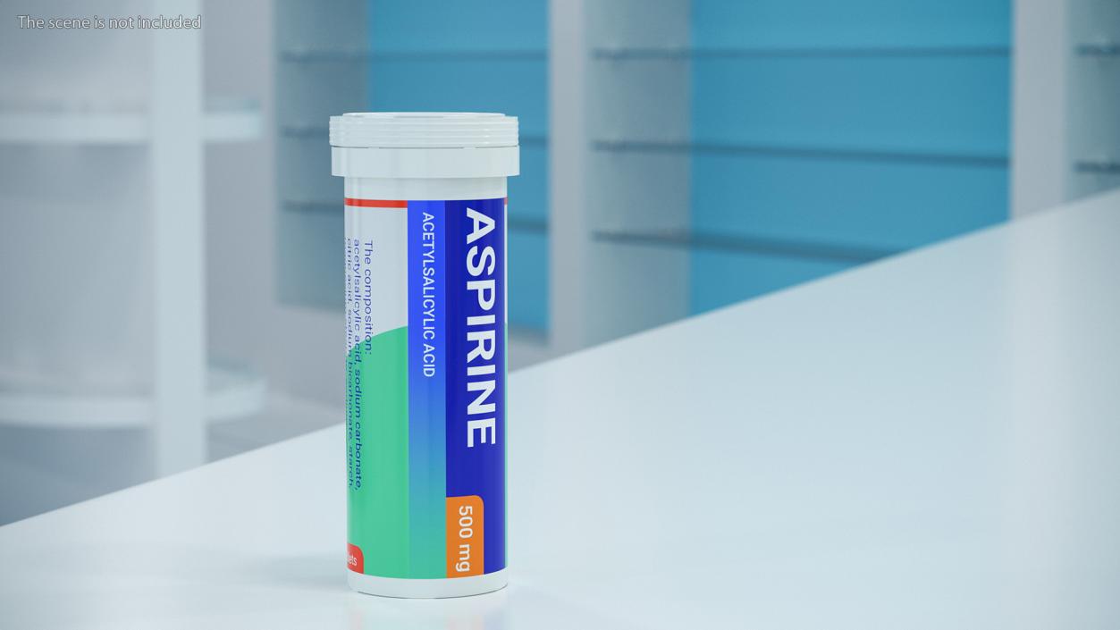 Tube Aspirine Package 10 Tabs 3D model