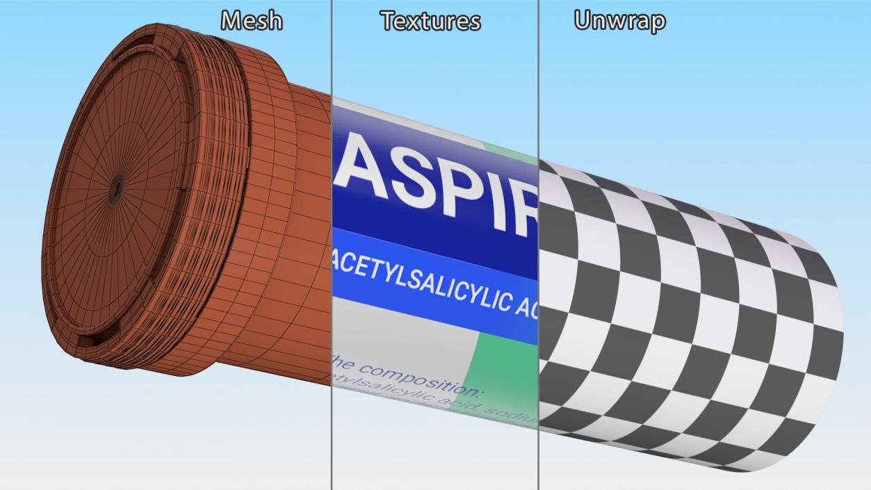 Tube Aspirine Package 10 Tabs 3D model