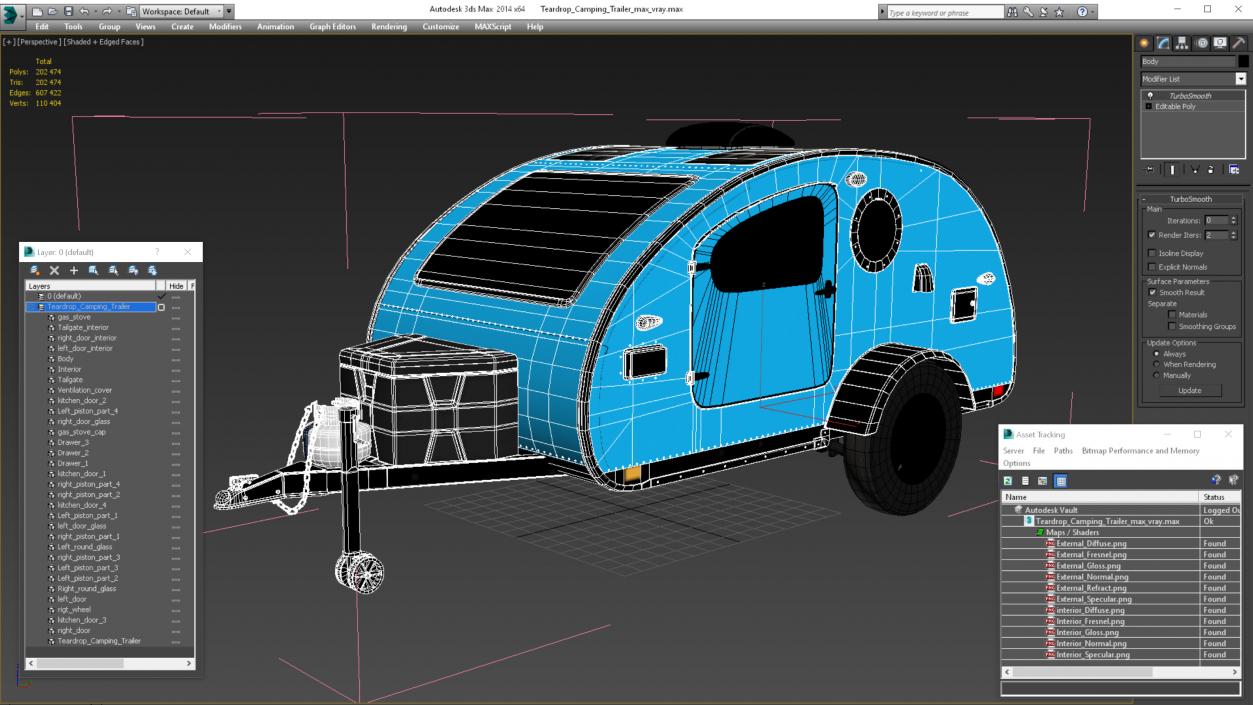 Teardrop Camping Trailer 3D model