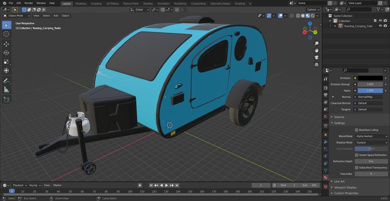 Teardrop Camping Trailer 3D model