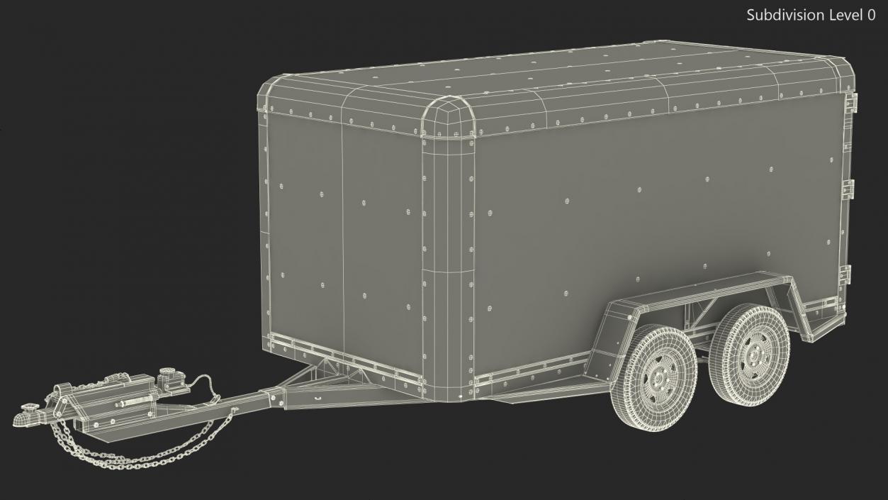 3D 6x12 Cargo Trailer model