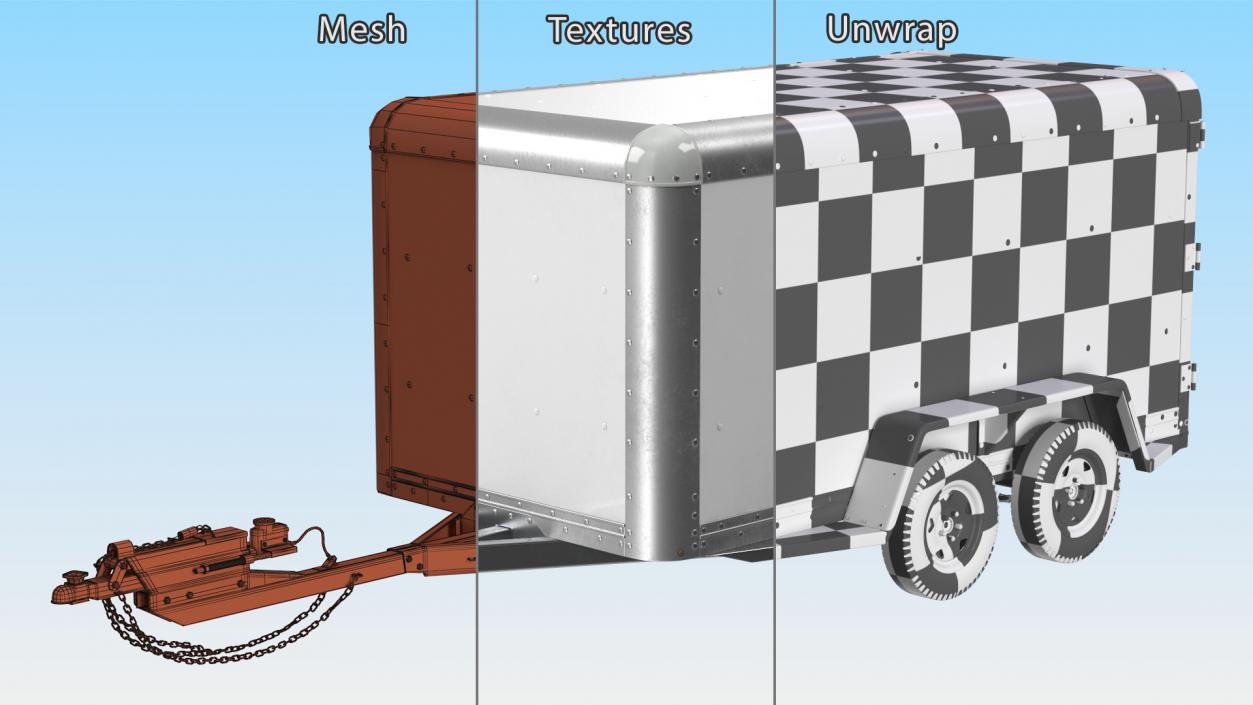 3D 6x12 Cargo Trailer model