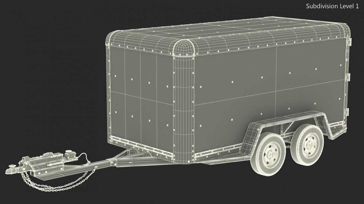 3D 6x12 Cargo Trailer model