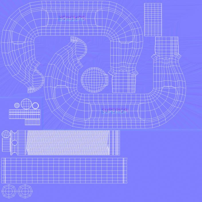 3D Stainless Steel C-Clamp model