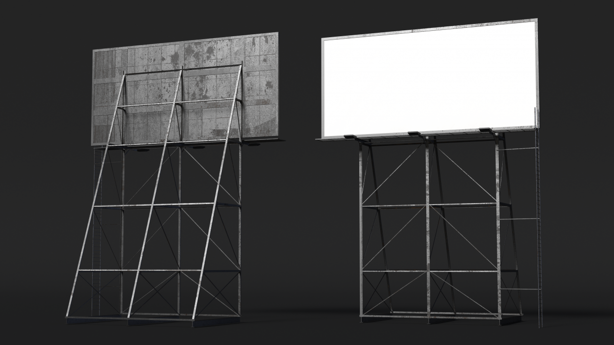 Outdoor Advertising Billboard Structure 3D model