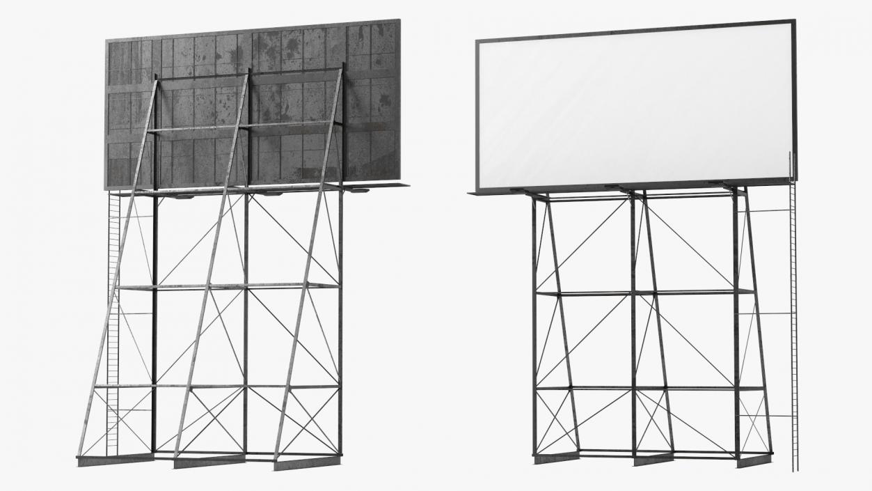 Outdoor Advertising Billboard Structure 3D model