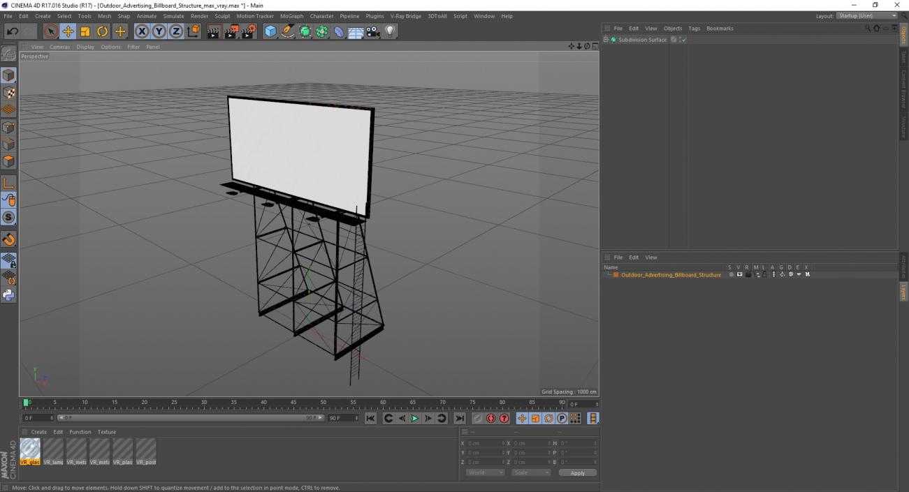 Outdoor Advertising Billboard Structure 3D model