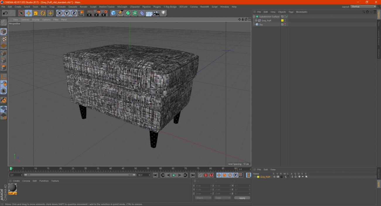 Grey Puff 3D model