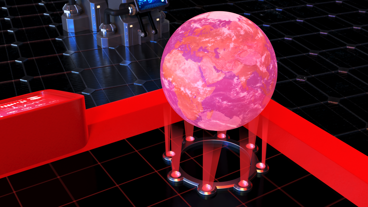 Planet Hologram Red 3D model