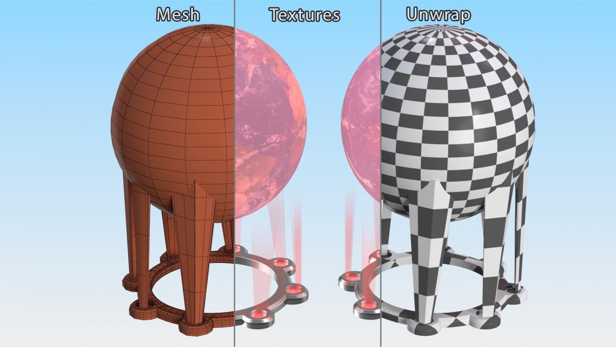 Planet Hologram Red 3D model